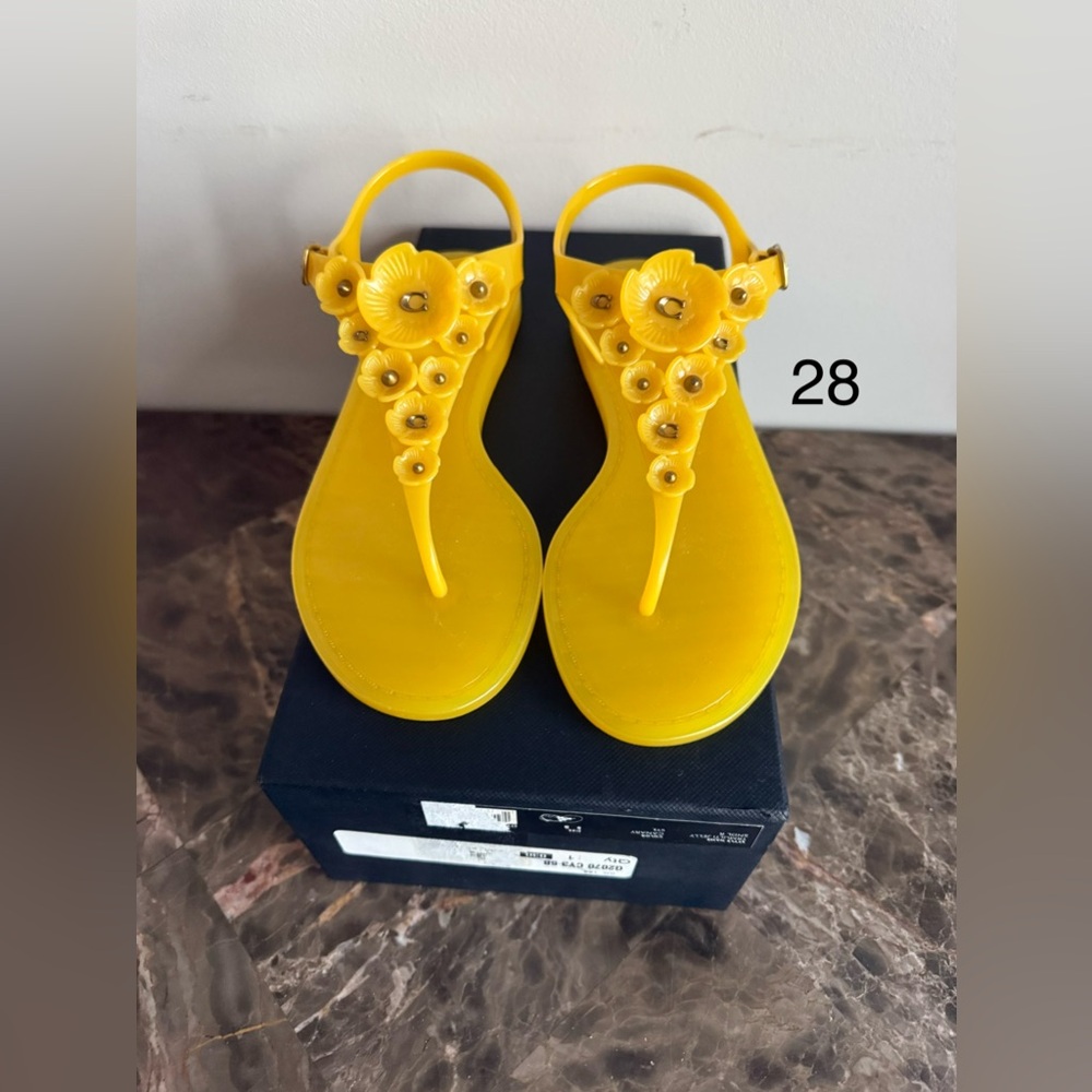 Coach Trmulti Jelly Sandals in Yellow. In Brand New and in Original Box (no lid)